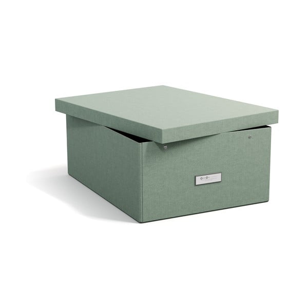 Картонена кутия за съхранение тюркоазена с капак 34,5x45x18,5 cm Katrin Canvas Paper Laminate – Bigso