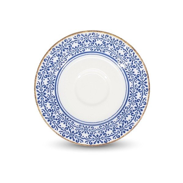 Бяла/синя порцеланова чинийка ø 14 cm Azul – BonBistro