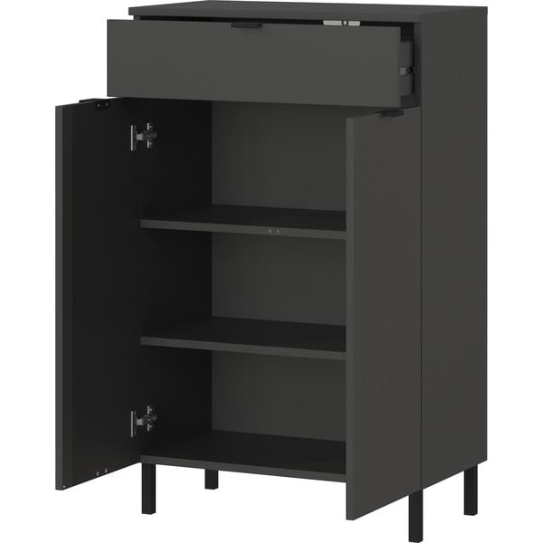 Антрацитен висок шкаф за баня 60x97 cm Arcena – Germania-image-3