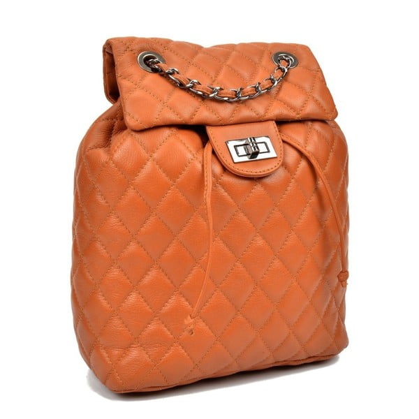 Koňakově hnědý kožený batoh Anna Luchini Lucy-image-1