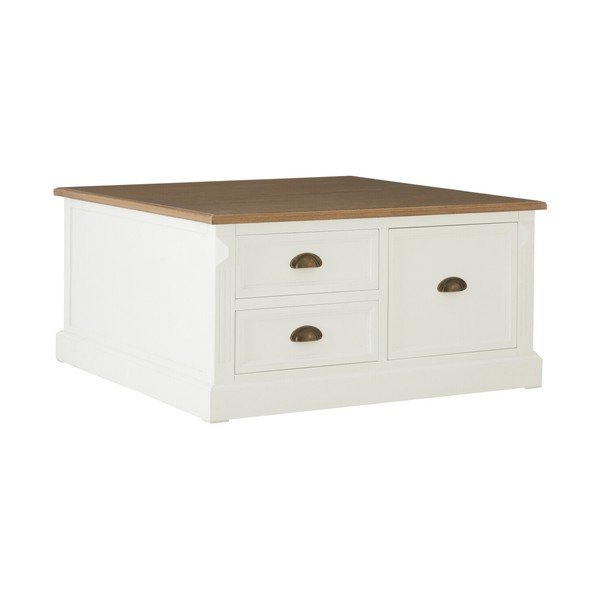 Бяла масичка за кафе от декор на ела 90x90 cm Hardwick – Premier Housewares