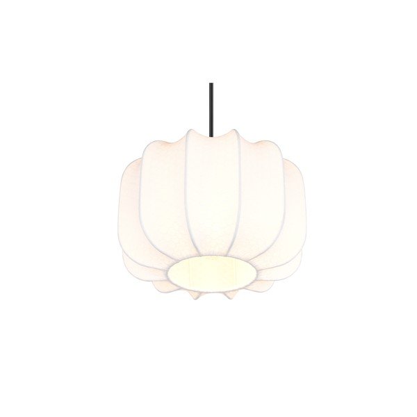 Бяло метално висящо осветително тяло с текстилен абажур ø 25 cm Madleine – Reality-image-4