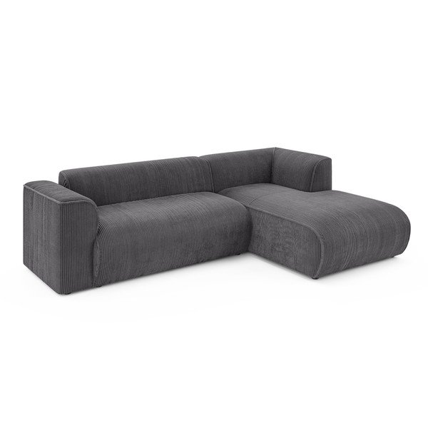 Тъмносив ъглов диван от рипсено кадифе (десен ъгъл) Merid  – Ropez-image-2