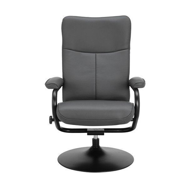 Сив релаксиращ фотьойл с табуретка от изкуствена кожа Istad – Støraa-image-2