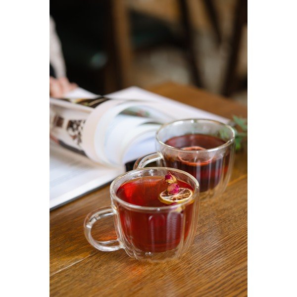 Стъклени чаши в комплект 2 бр. за капучино 350 ml Tulip – Vialli Design-image-1