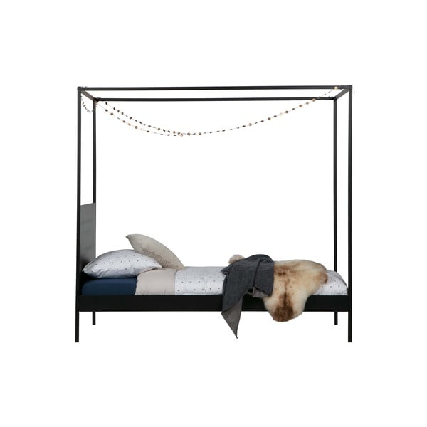 Черно легло с балдахин , 90 x 200 cm Dani - WOOOD