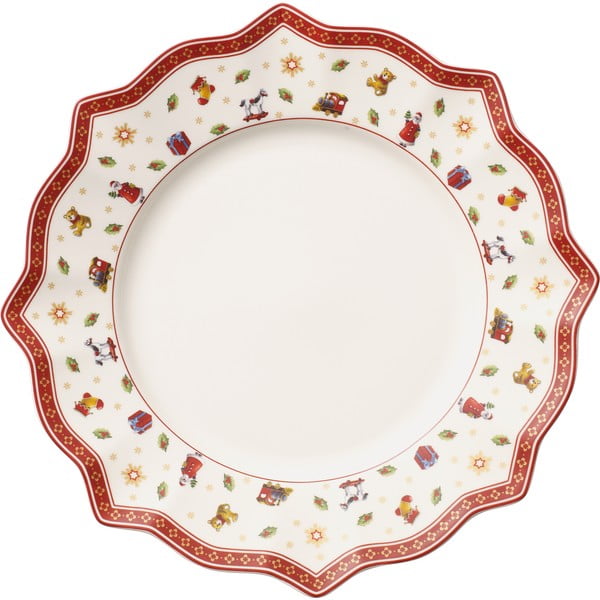 Коледна чиния от бял и червен порцелан, ø 29 cm Toy's Delight - Villeroy&Boch