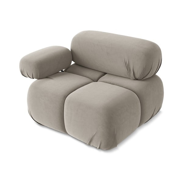 Бежов кадифен модул за диван (ляв ъгъл) Lokua – Makamii-image-3