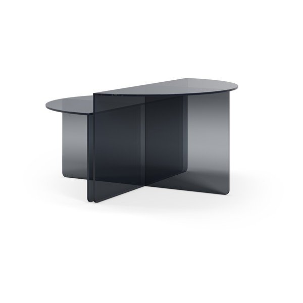 Сиви стъклени кръгли масички за кафе в комплект 2 бр. ø 80 cm Velta – MOME-image-2