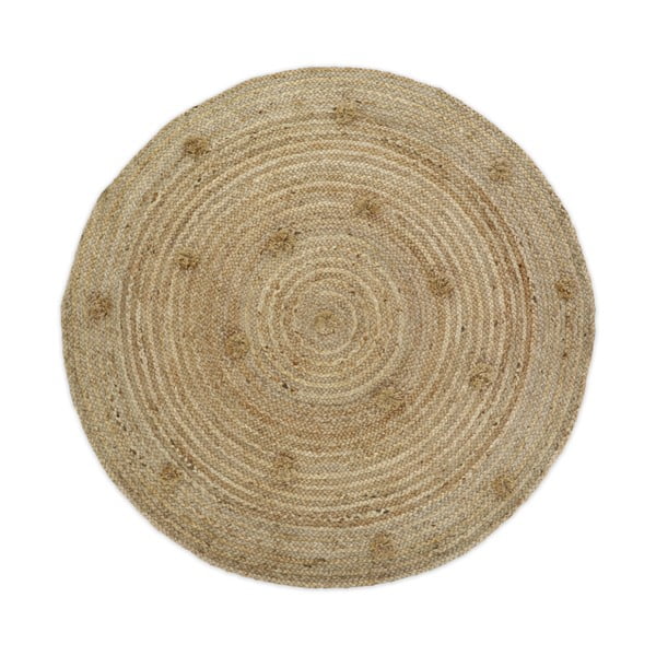Естествен ръчно изработен килим от юта, ø 140 cm Siska - Nattiot