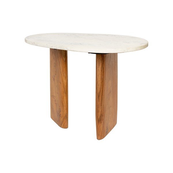 Странична масичка с мраморна плоча 37x56 cm Tanda – White Label-image-3