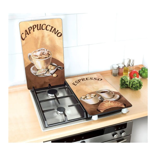 Комплект от 2 стъклени капака за готварска печка Coffee - Wenko-image-1