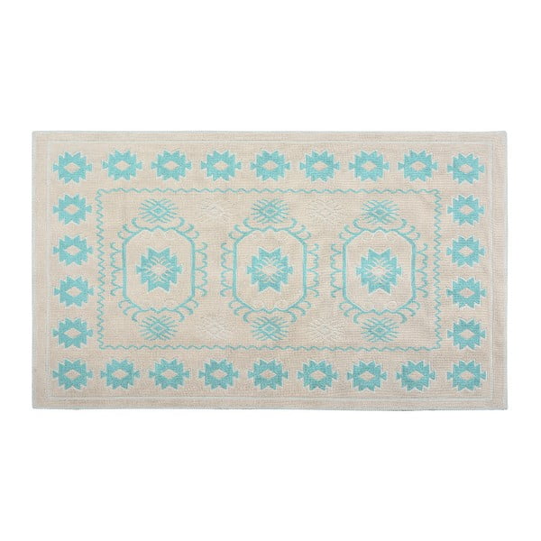Bavlněný koberec Emily 60x90 cm, tyrkysový