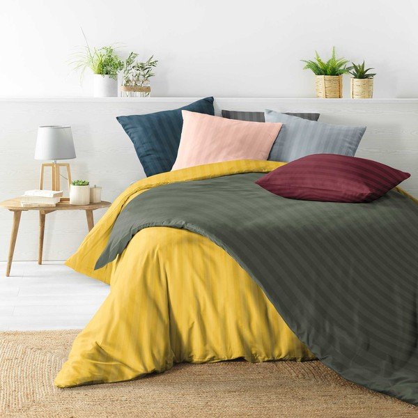 Синьо  двойно удължено спално бельо от микрофибър 240x220 cm Cleo – douceur d'intérieur-image-3