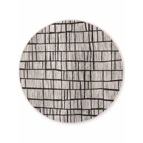 Черен/кремав кръгъл килим за открито и закрито ø 160 cm Haringey Crouch – Ted Baker