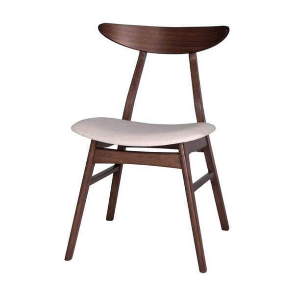 Комплект от 2 трапезни стола от каучуково дърво с бежова възглавница на седалката Salma - sømcasa