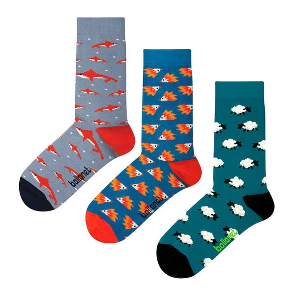 Комплект от 3 чифта нови чорапи с животни в подаръчна кутия, размер 36-40 - Ballonet Socks