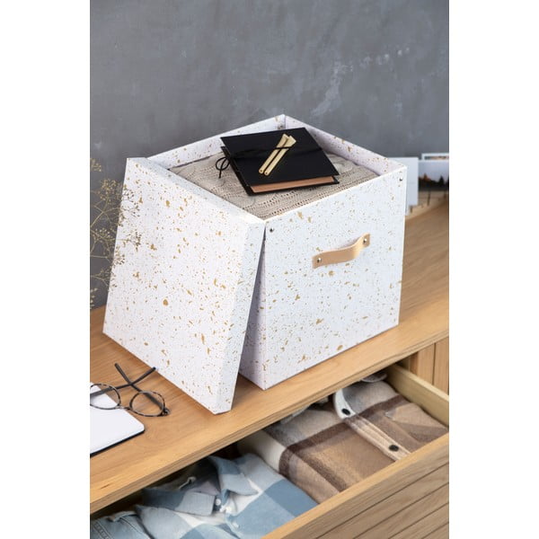 Кутия за съхранение в златисто и бяло Logan - Bigso Box of Sweden-image-1