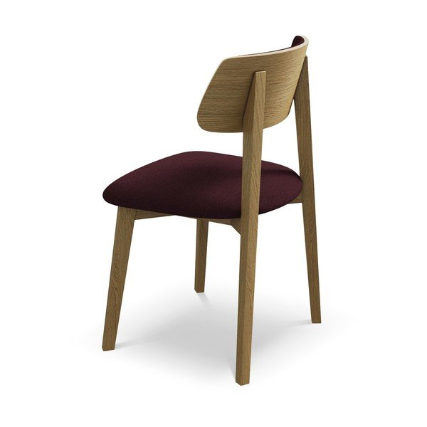 Бордо трапезен стол от масивна дървесина Niu – Makamii-image-3