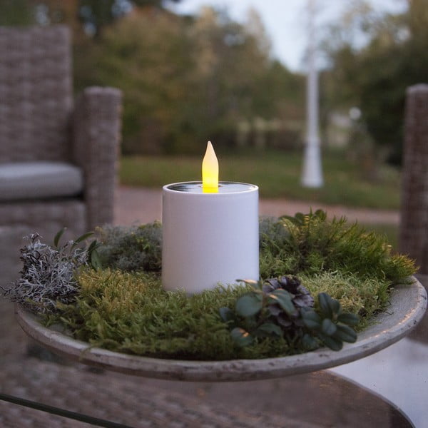 Бяла външна слънчева LED свещ , височина 7,3 см Saul - Star Trading-image-1