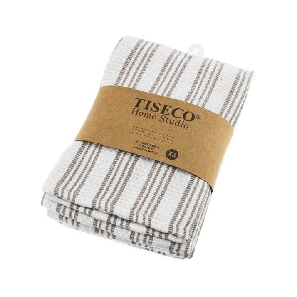 Комплект от 4 кафяви памучни кърпи за чай , 50 x 70 cm - Tiseco Home Studio