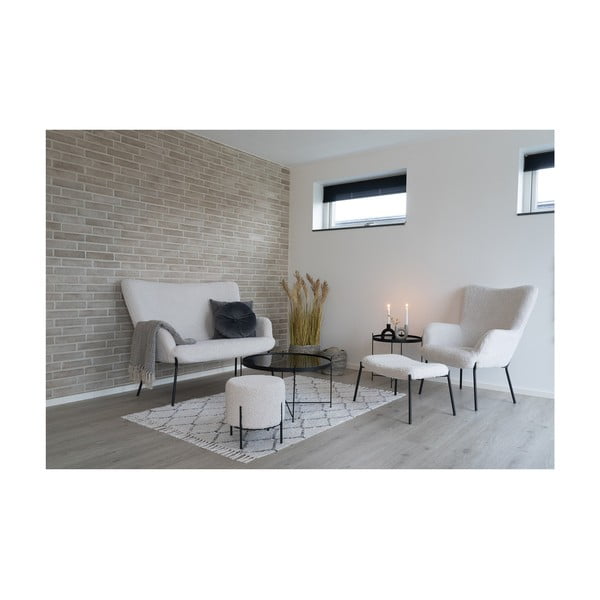 Бял диван от букле 128 cm Glasgow – House Nordic-image-4