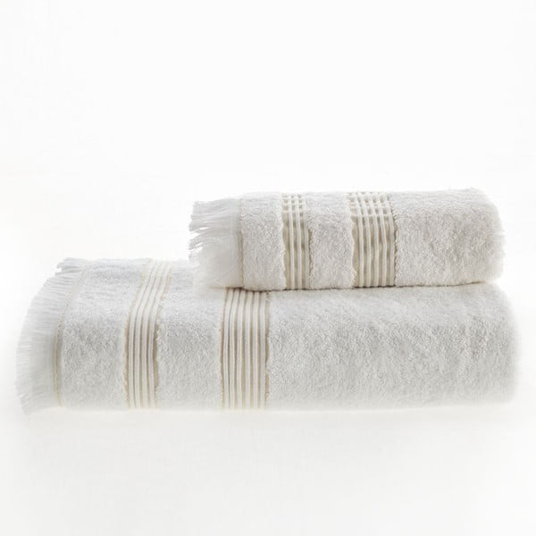 Кремавобяла кърпа за баня с бамбук Marie Lou, 150 x 90 cm - MARIE LOU