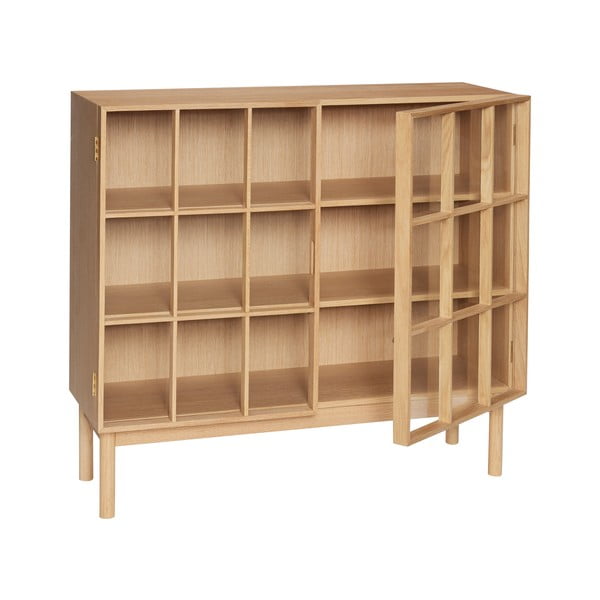 Витрина от дъбова дървесина 100x90 cm Shoji - Hübsch-image-4