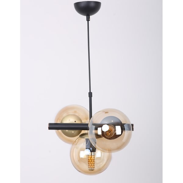 Жълто-черна висяща лампа със стъклен абажур ø 15 cm Cascade - Squid Lighting-image-2