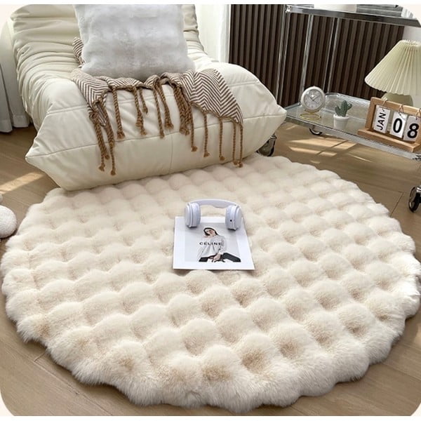 Бежов кръгъл килим подходящ за пране ø 80 cm Bubble Cream – Mila Home-image-4