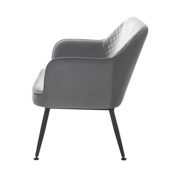 Светлосив кадифен диван 129 cm Berrie – Unique Furniture-image-3