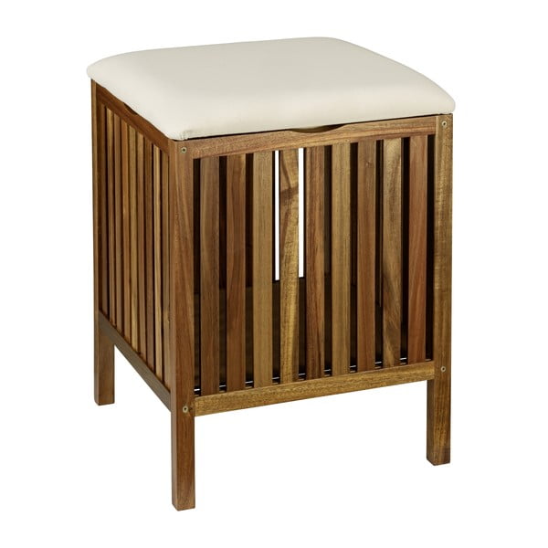 Дървен кош за пране в тъмно естествен цвят 38 l Fondi – Wenko