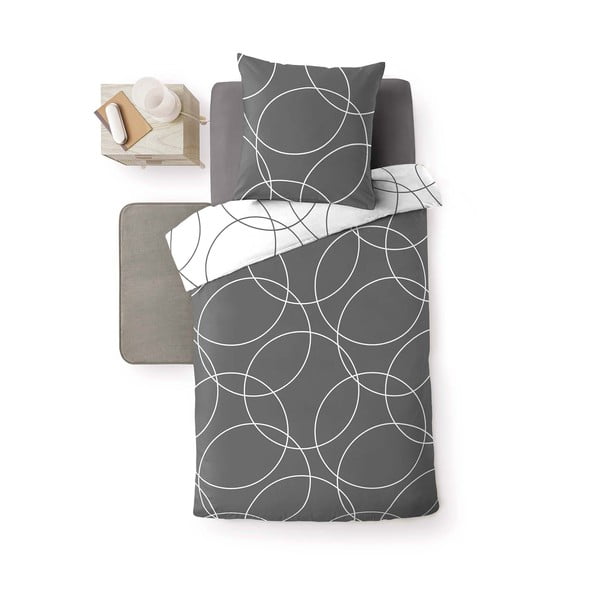 Сиво единично спално бельо от микрофибър 140x200 cm Elton – douceur d'intérieur-image-2