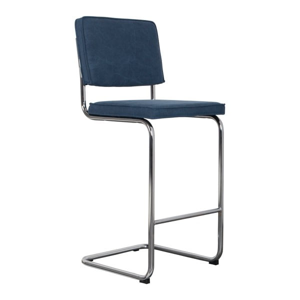 Tmavě modrá barová židle Zuiver Ridge Rib