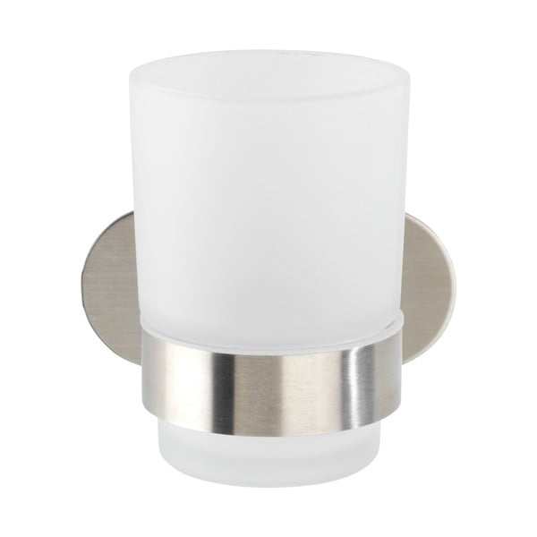 Матово-сребриста самозалепваща стъклена чаша за четки за зъби Orea – Wenko-image-3