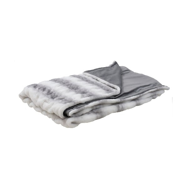 Светлосиво одеяло от изкуствена кожа , 180 x 150 cm - InArt