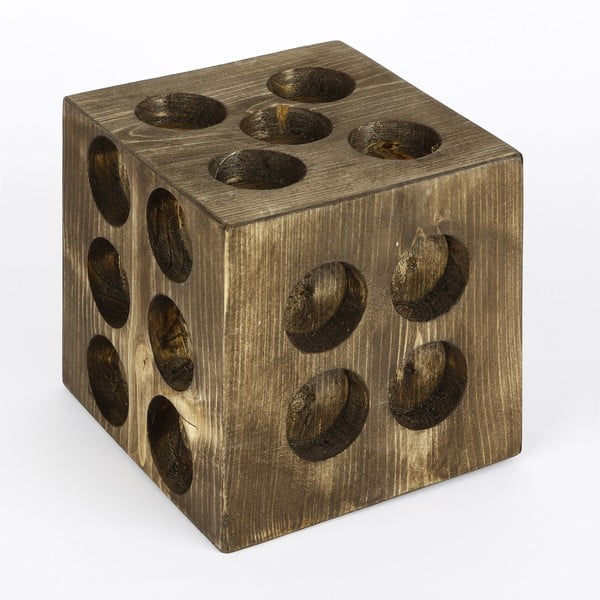 Дървен свещник във формата на кубче на мама - Unknown