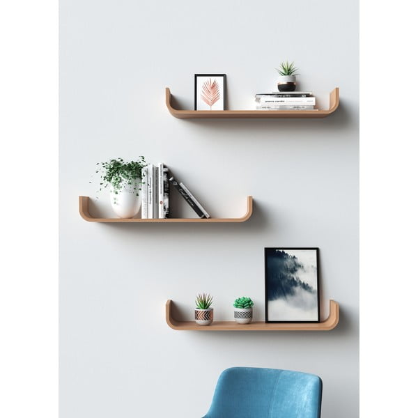 Стенен рафт в дъбов декор Flower - Tenzo-image-1