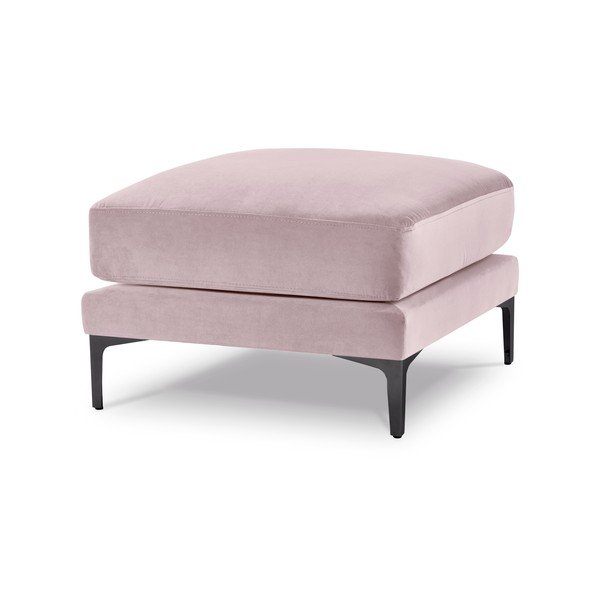 Табуретка за крака от розово кадифе Harmony - Kooko Home-image-2