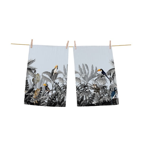 Комплект от 2 памучни кърпи , 50 x 70 cm Exotic Animals - Butter Kings