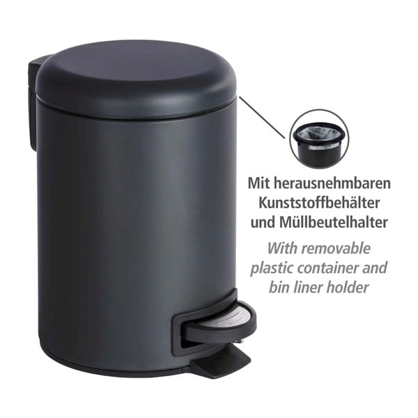 Черна кофа за боклук , 3 л Leman - Wenko-image-4