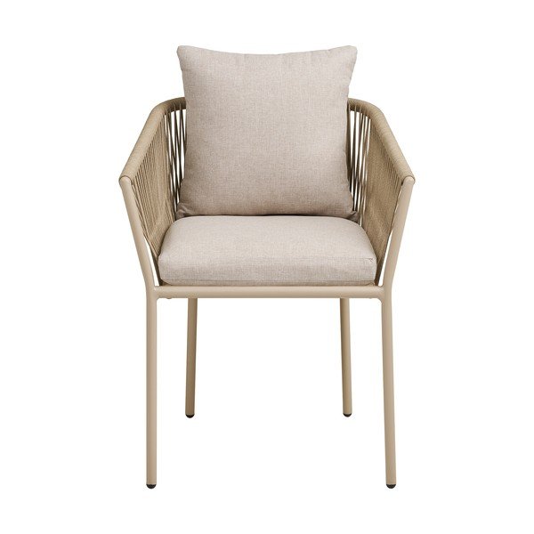 Бежов градински стол метален/подплатен Salerno – House Nordic-image-2