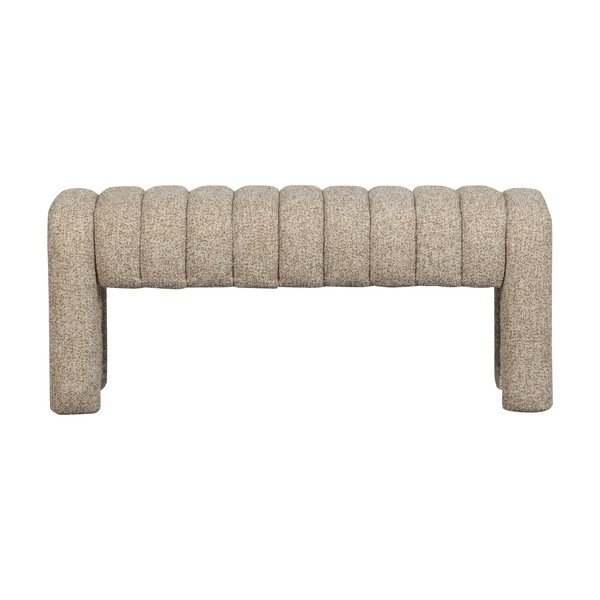 Светлокафява подплатена пейка от прежда с примки от букле Frex – WOOOD