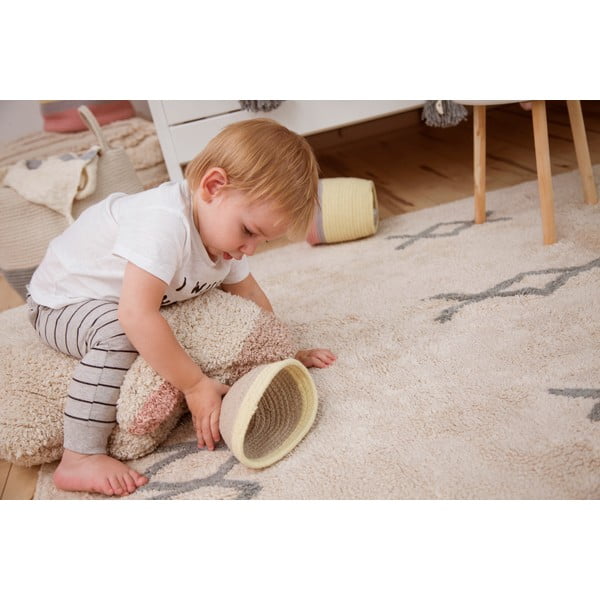 Син и кремав ръчно изработен памучен килим подходящ за пране 120x160 cm Atlas Natural – Lorena Canals-image-4