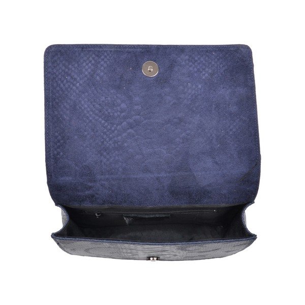 Тъмносиня кожена чанта Mangotti Sadia - Mangotti Bags-image-4