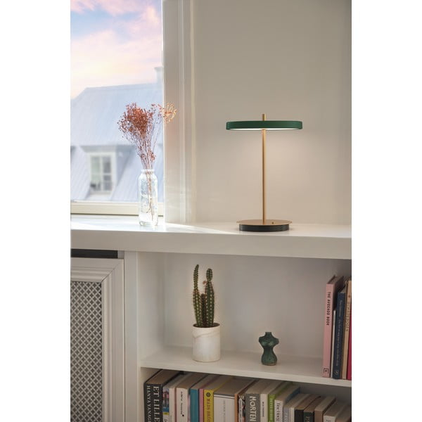 Зелена LED затъмняваща се настолна лампа с метален абажур (височина 31 cm) Asteria Move – UMAGE-image-4