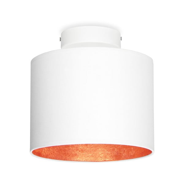 Бяла лампа за таван с детайл в цвят мед MIKA XS, ø 20 cm Mika - Sotto Luce