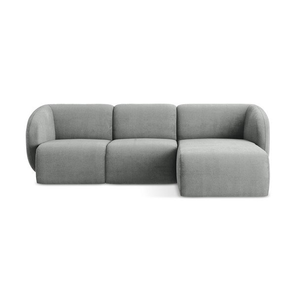 Сив шенилов ъглов диван (десен ъгъл) Lani – Makamii