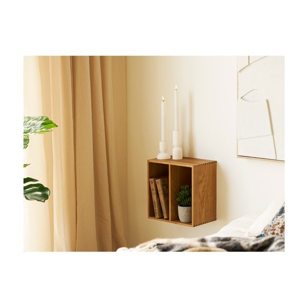 На няколко нива стенен рафт от масивен дъб в естествен цвят 18 cm Townsville – House Nordic-image-4