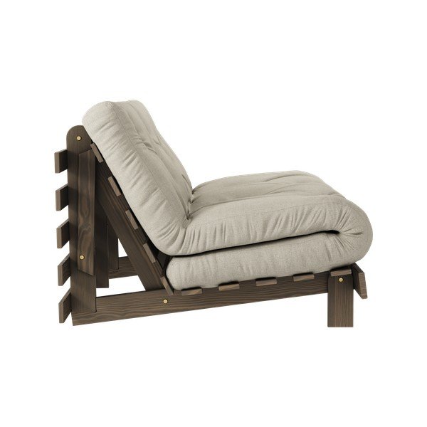 Сиво-бежов ленен разтегателен диван 140 cm Roots Carob – Karup Design-image-4